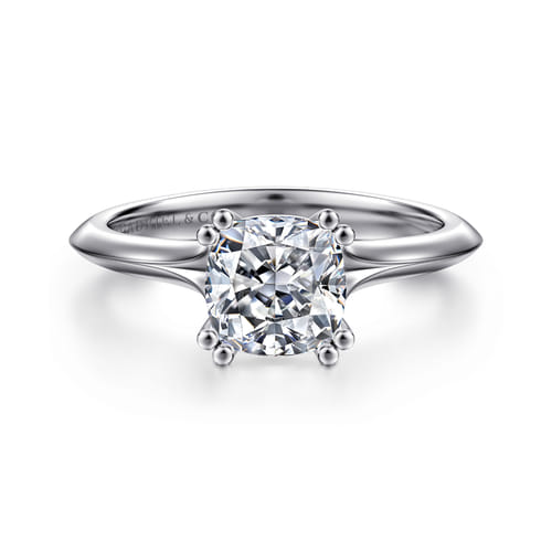 14K White Gold Cushion Cut Diamond Engagement Ring