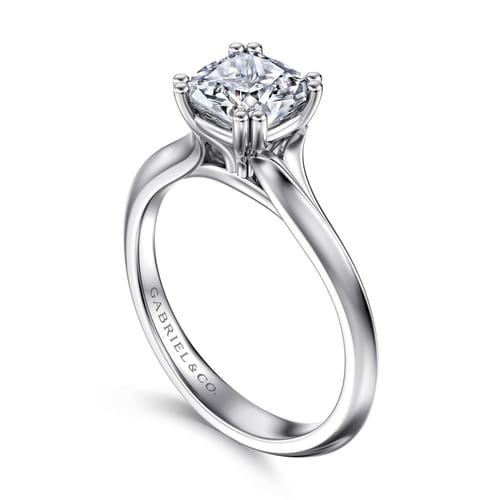 14K White Gold Cushion Cut Diamond Engagement Ring