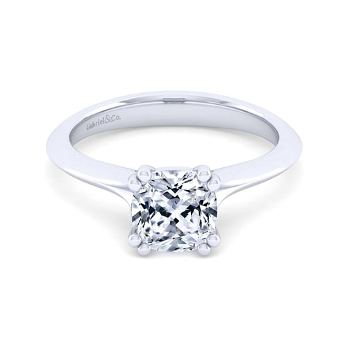 14K White Gold Cushion Cut Diamond Engagement Ring