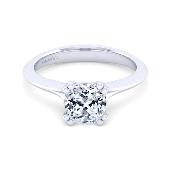 Gabriel - 14K White Gold Cushion Cut Diamond Engagement Ring