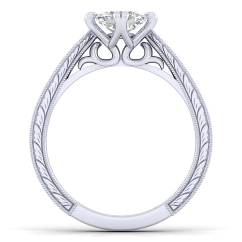 14K White Gold Cushion Cut Diamond Engagement Ring