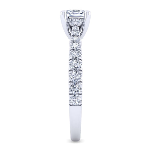 14K White Gold Cushion Cut Diamond Engagement Ring
