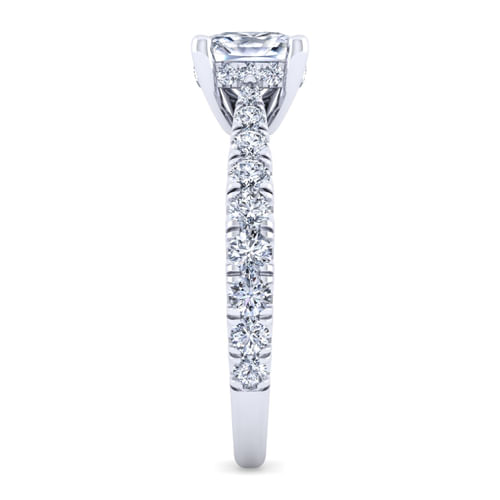 14K White Gold Cushion Cut Diamond Engagement Ring