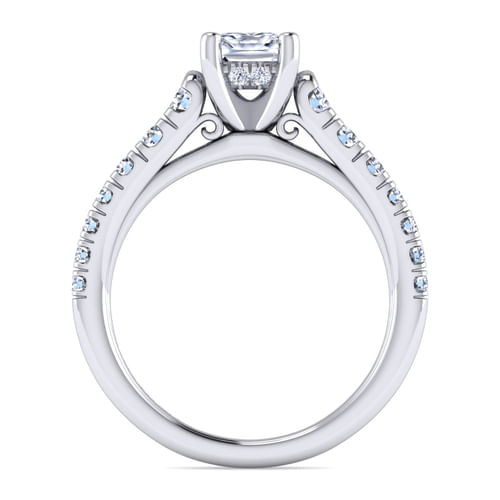 14K White Gold Cushion Cut Diamond Engagement Ring