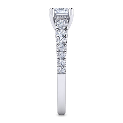 14K White Gold Cushion Cut Diamond Engagement Ring