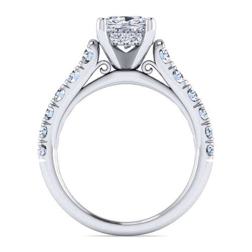14K White Gold Cushion Cut Diamond Engagement Ring
