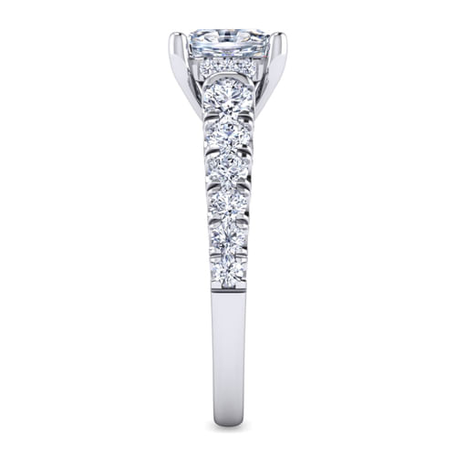 14K White Gold Cushion Cut Diamond Engagement Ring