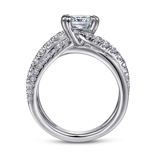 14K White Gold Cushion Cut Diamond Engagement Ring