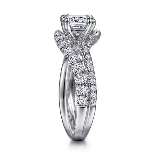14K White Gold Cushion Cut Diamond Engagement Ring