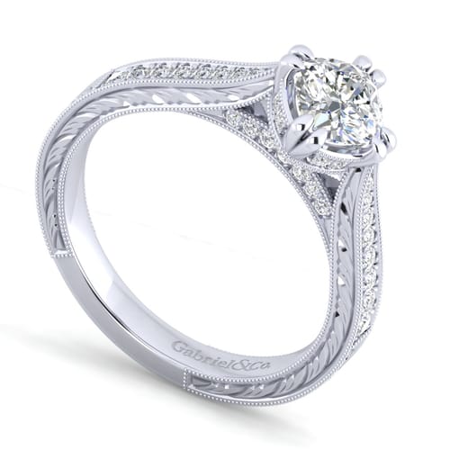 14K White Gold Cushion Cut Diamond Engagement Ring 14K White Gold Cushion Cut Diamond Engagement Ring
