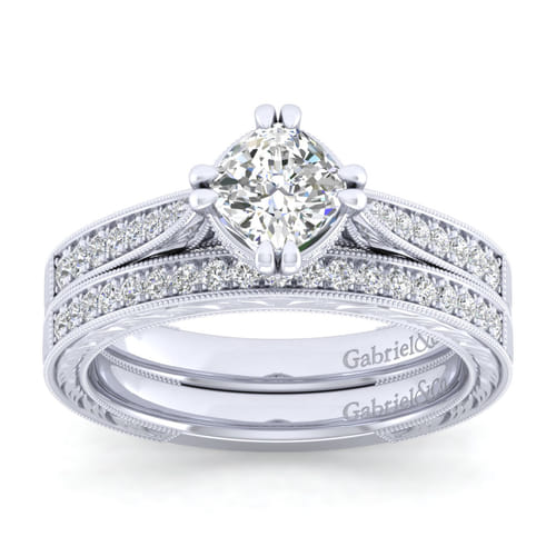 14K White Gold Cushion Cut Diamond Engagement Ring 14K White Gold Cushion Cut Diamond Engagement Ring