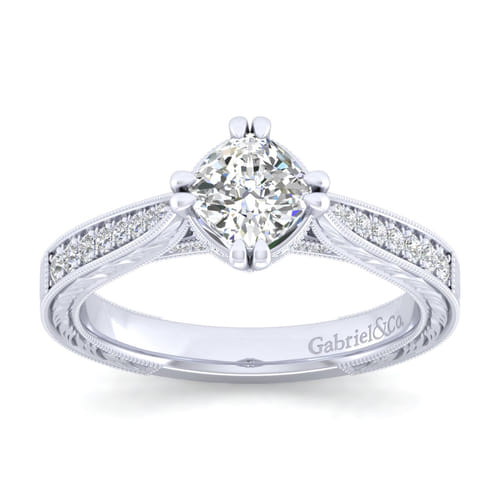 14K White Gold Cushion Cut Diamond Engagement Ring 14K White Gold Cushion Cut Diamond Engagement Ring