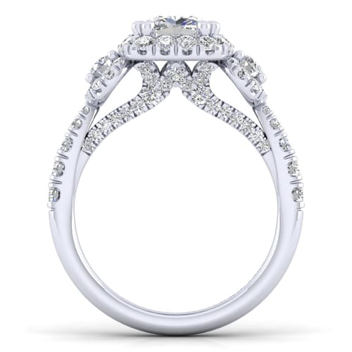 14K White Gold Cushion Cut Diamond Engagement Ring