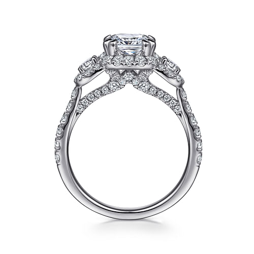 14K White Gold Cushion Cut Diamond Engagement Ring