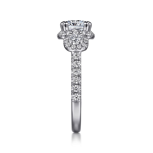 14K White Gold Cushion Cut Diamond Engagement Ring