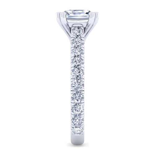 14K White Gold Cushion Cut Diamond Engagement Ring