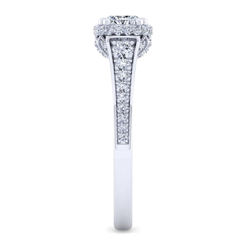 14K White Gold Cushion Cut Diamond Engagement Ring