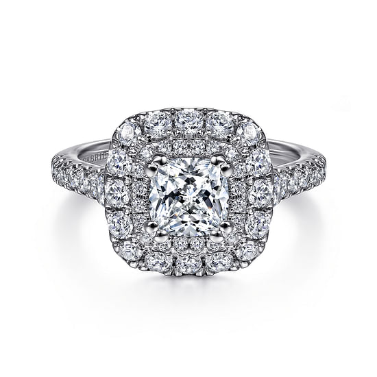 Gabriel - 14K White Gold Oval Diamond Engagement Ring