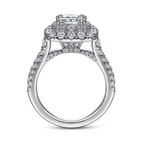14K White Gold Cushion Cut Diamond Engagement Ring