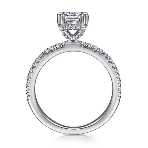 14K White Gold Cushion Cut Diamond Engagement Ring