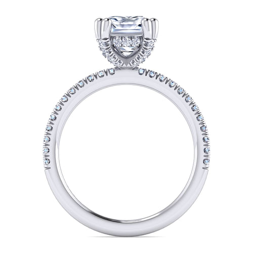 14K White Gold Cushion Cut Diamond Engagement Ring