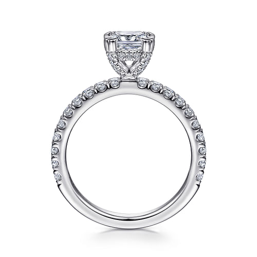 14K White Gold Cushion Cut Diamond Engagement Ring