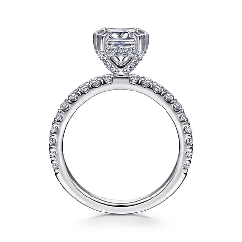 14K White Gold Cushion Cut Diamond Engagement Ring