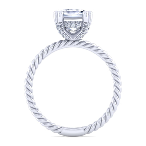 14K White Gold Cushion Cut Diamond Engagement Ring