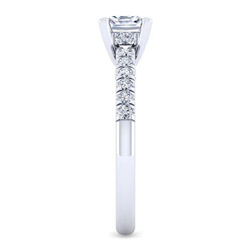 14K White Gold Cushion Cut Diamond Engagement Ring