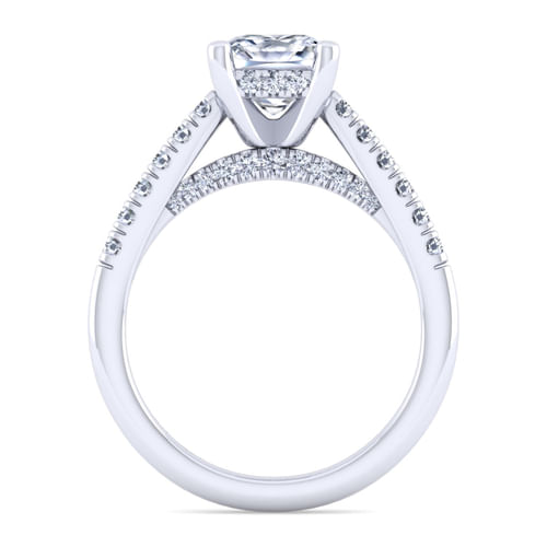 14K White Gold Cushion Cut Diamond Engagement Ring
