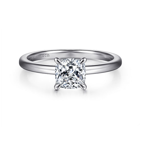 Gabriel - 14K White Gold Cushion Cut Diamond Engagement Ring