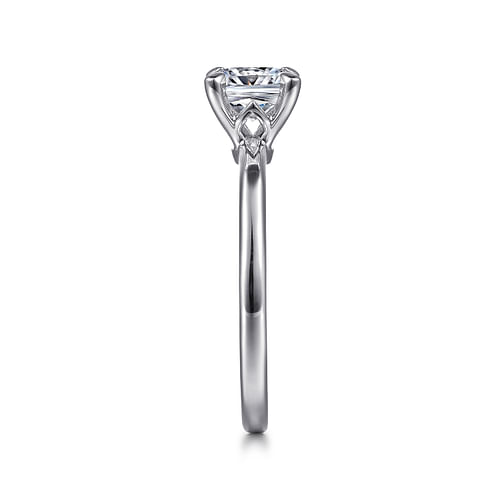 14K White Gold Cushion Cut Diamond Engagement Ring