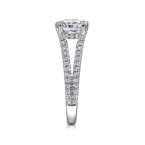 14K White Gold Cushion Cut Diamond Engagement Ring