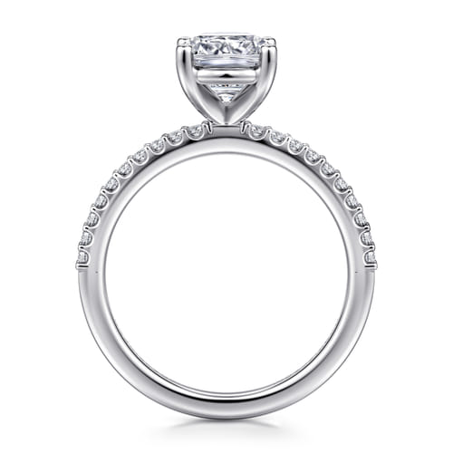 14K White Gold Cushion Cut Diamond Engagement Ring