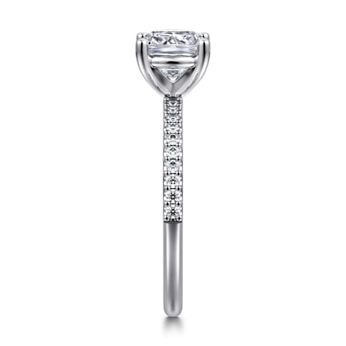 14K White Gold Cushion Cut Diamond Engagement Ring