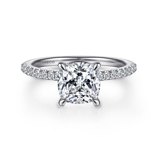 Gabriel - 14K White Gold Cushion Cut Diamond Engagement Ring