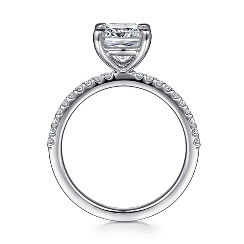 14K White Gold Cushion Cut Diamond Engagement Ring