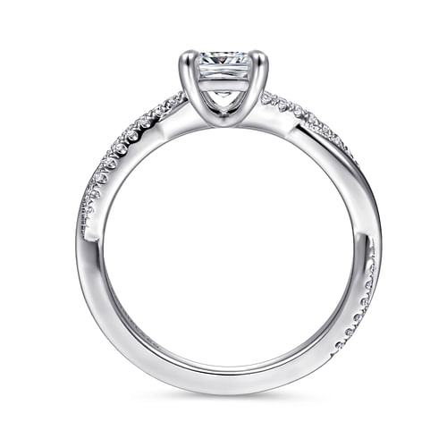 14K White Gold Cushion Cut Diamond Engagement Ring