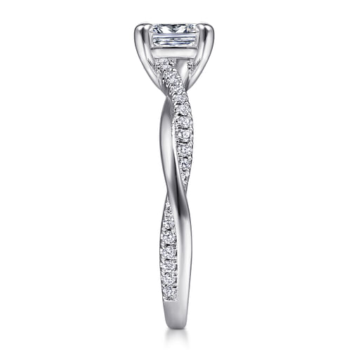 14K White Gold Cushion Cut Diamond Engagement Ring