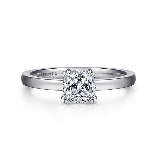 Gabriel - 14K White Gold Cushion Cut Diamond Engagement Ring