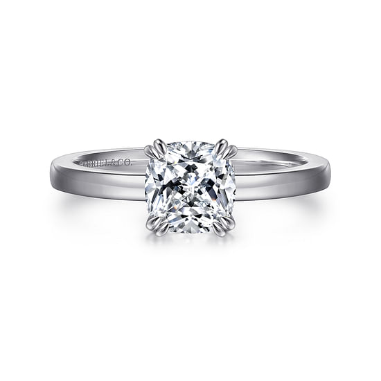 Gabriel - 14K White Gold Cushion Cut Diamond Engagement Ring