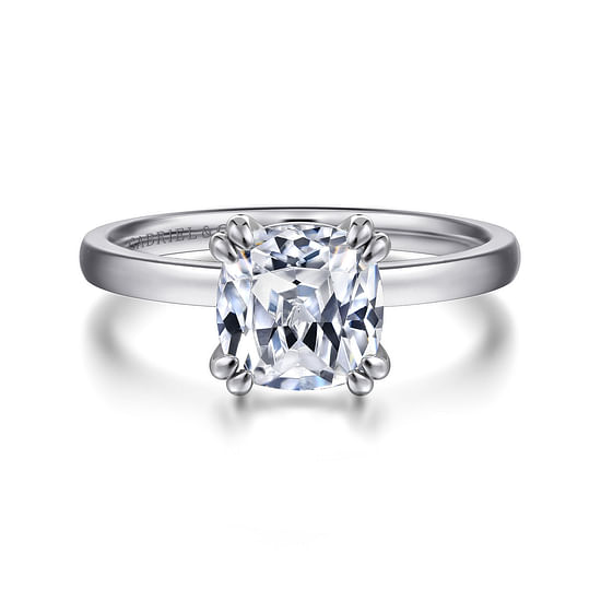 Gabriel - 14K White Gold Cushion Cut Diamond Engagement Ring