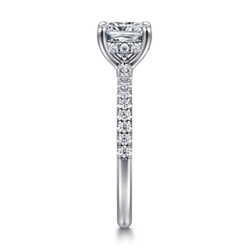 14K White Gold Cushion Cut Diamond Engagement Ring