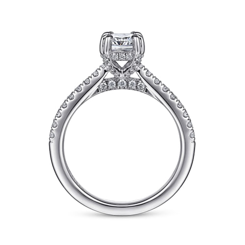 14K White Gold Cushion Cut Diamond Engagement Ring