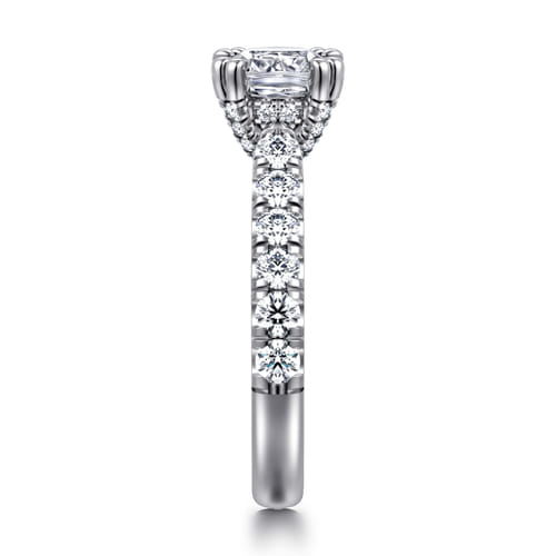 14K White Gold Cushion Cut Diamond Engagement Ring