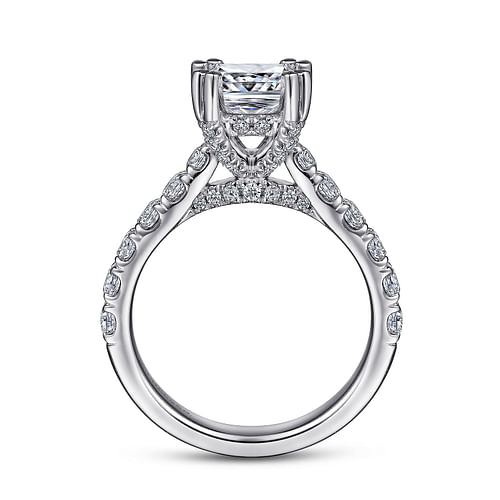 14K White Gold Cushion Cut Diamond Engagement Ring