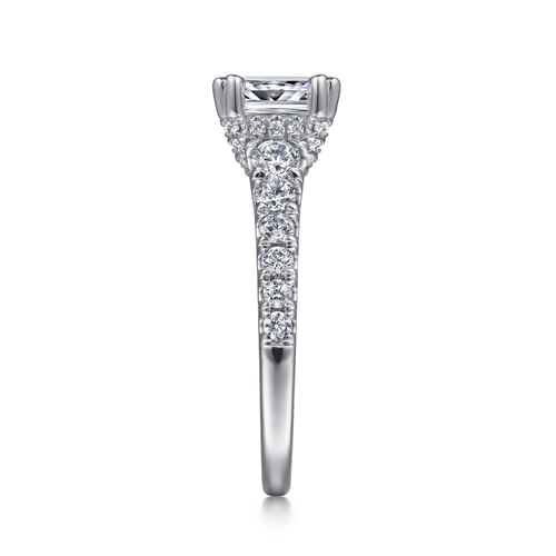 14K White Gold Cushion Cut Diamond Engagement Ring