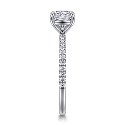 14K White Gold Cushion Cut Diamond Engagement Ring