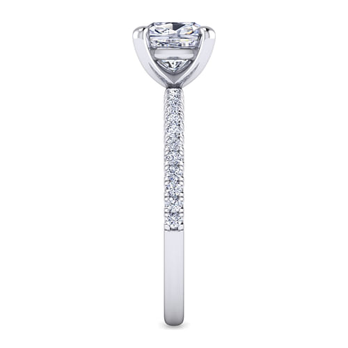 14K White Gold Cushion Cut Diamond Engagement Ring