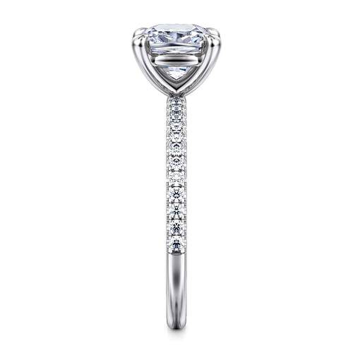 14K White Gold Cushion Cut Diamond Engagement Ring